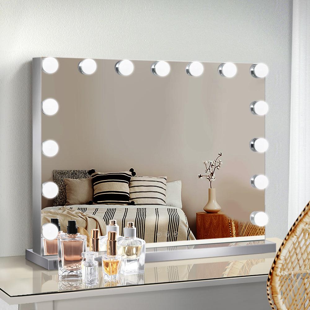 Embellir Makeup Mirror 58X46cm Hollywood with Light Vanity Dimmable Wall 15 LED - Ozstylz