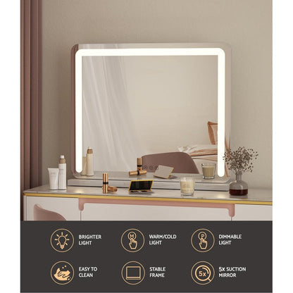 Embellir Makeup Mirror With Light Hollywood Vanity LED Mirrors White 50X60CM - Ozstylz