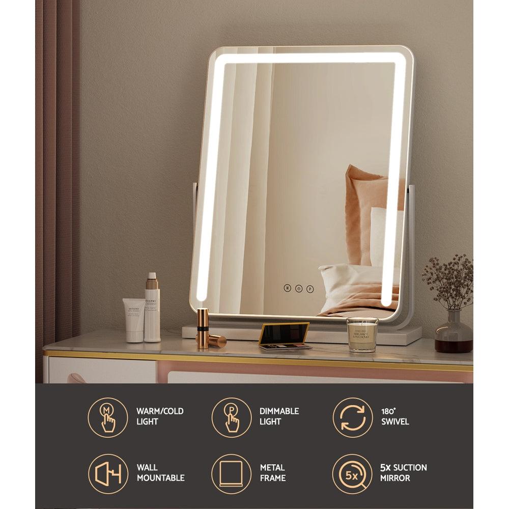 Embellir Makeup Mirror with Lights Hollywood Vanity LED Mirrors White 40X50CM - Ozstylz