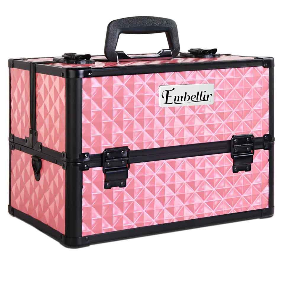 Embellir Portable Cosmetic Beauty Makeup Case - Diamond Pink - Ozstylz