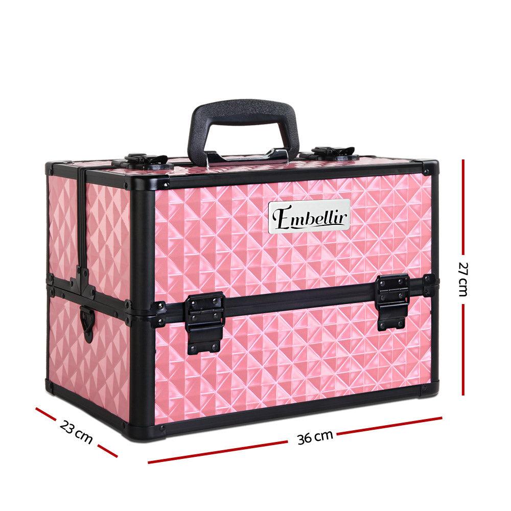 Embellir Portable Cosmetic Beauty Makeup Case - Diamond Pink - Ozstylz