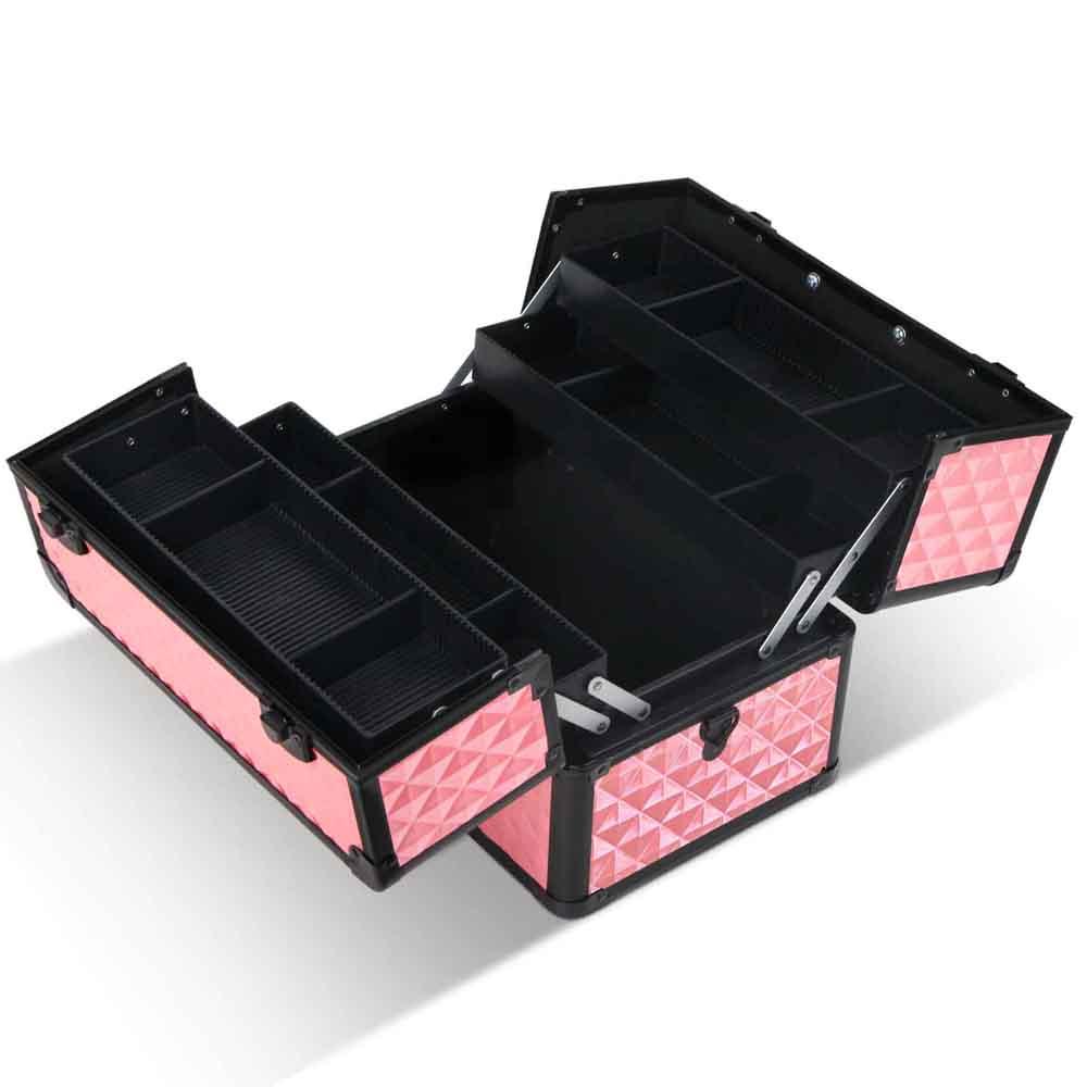 Embellir Portable Cosmetic Beauty Makeup Case - Diamond Pink - Ozstylz