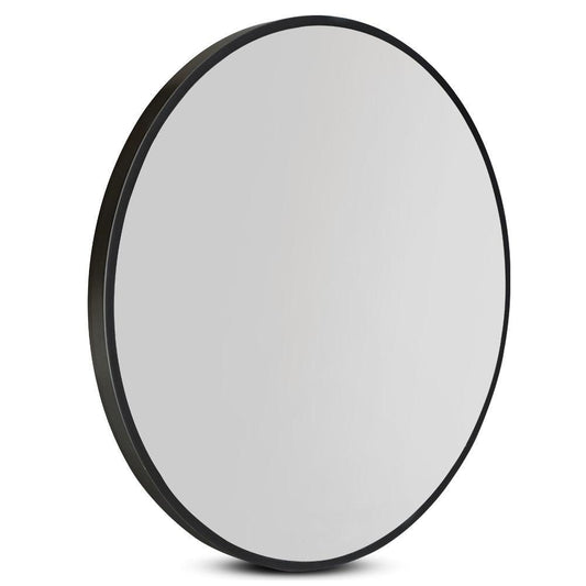 Embellir Wall Mirror Makeup 50cm Home Decor Framed Mirrors Bathroom Round Black - Ozstylz