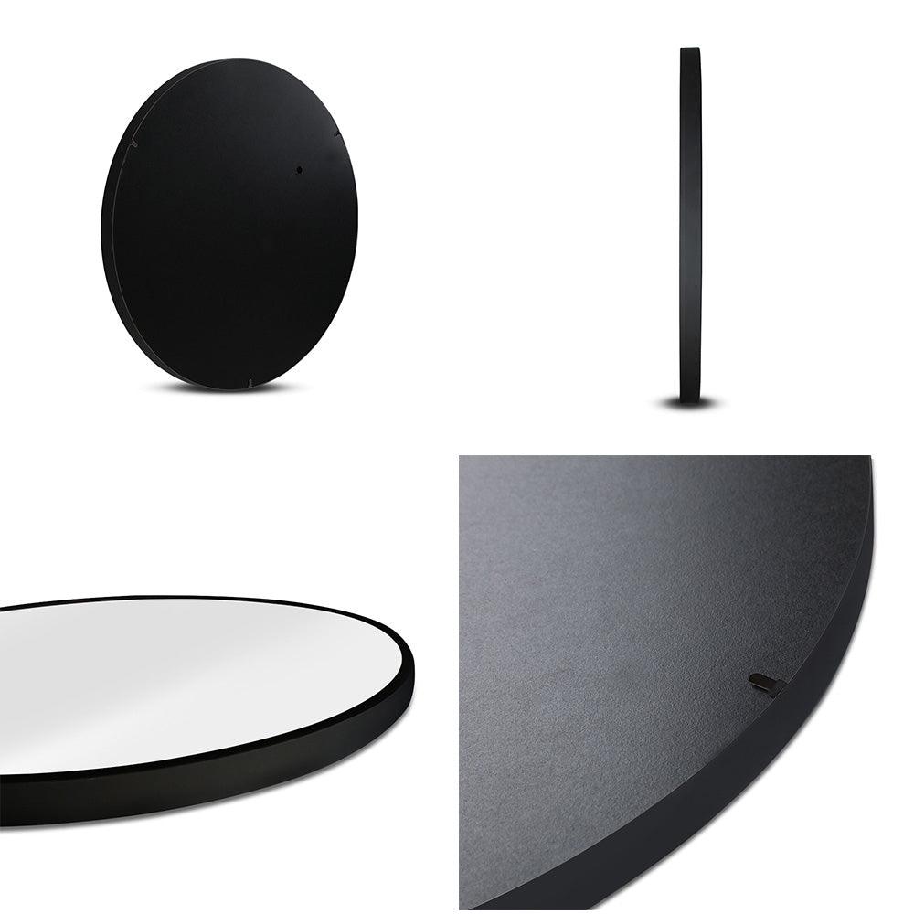 Embellir Wall Mirror Makeup 70cm Home Decor Framed Mirrors Bathroom Round Black - Ozstylz