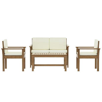 Gardeon 4-Piece Outdoor Sofa Set Wooden Couch Lounge Setting - Ozstylz