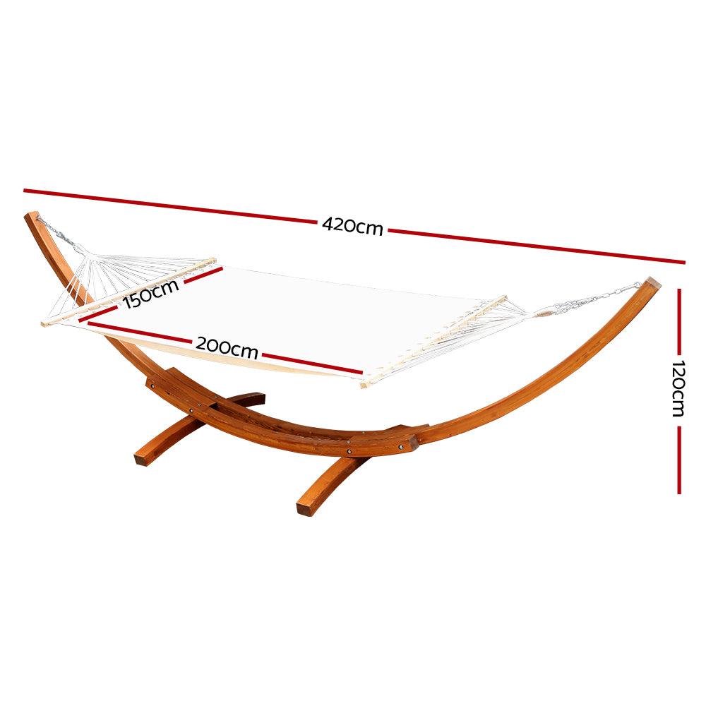 Gardeon Hammock Bed Outdoor Camping Garden Timber Hammock with Stand - Ozstylz