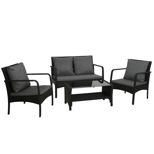 Gardeon Outdoor Sofa Set Lounge Setting Wicker Table and Chairs Garden Patio Furniture - Ozstylz