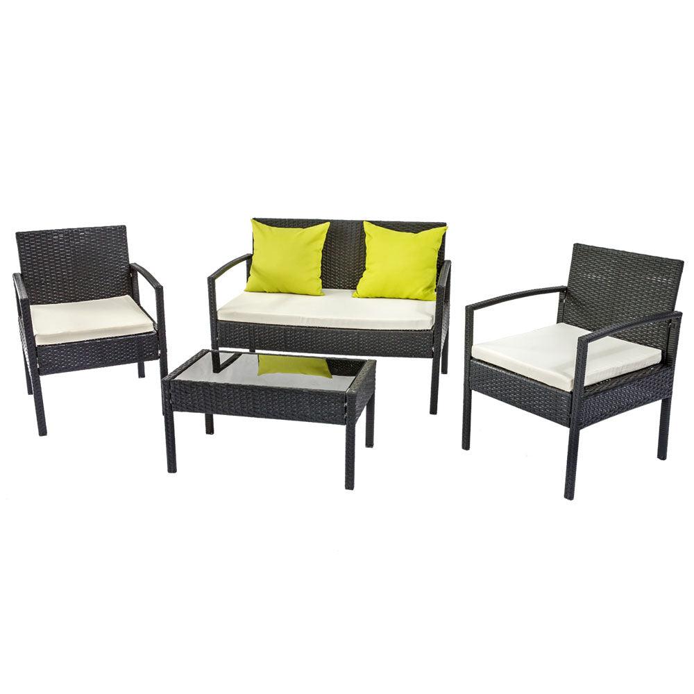 Gardeon Outdoor Sofa Set Wicker Lounge Setting Table and Chairs Patio Furniture - Ozstylz