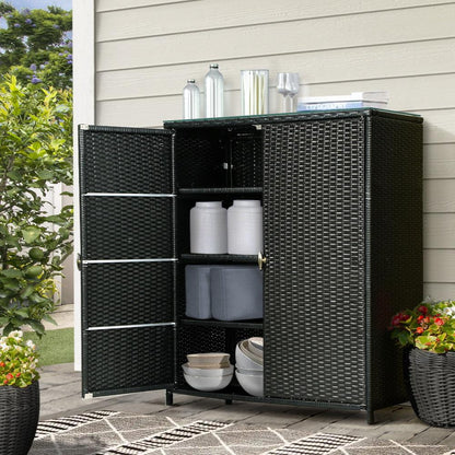 Gardeon Outdoor Storage Cabinet Box Garage Wicker Shelf Chest Garden Shed Tools - Ozstylz