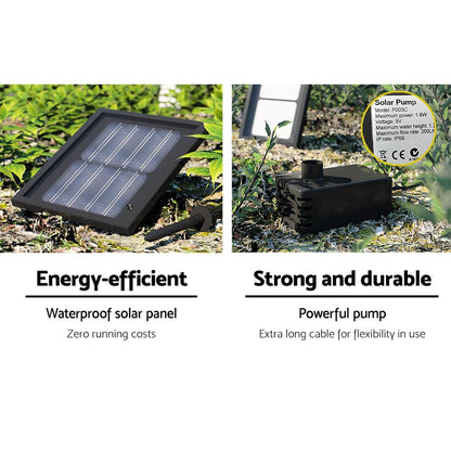 Gardeon Solar Water Feature 3 Tiers Black 93cm - Ozstylz