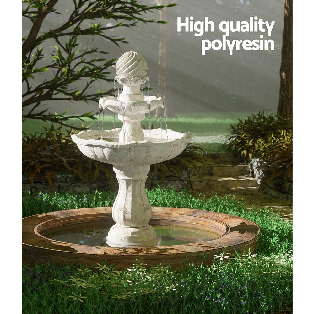 Gardeon Solar Water Feature 3 Tiers Ivory 93cm - Ozstylz