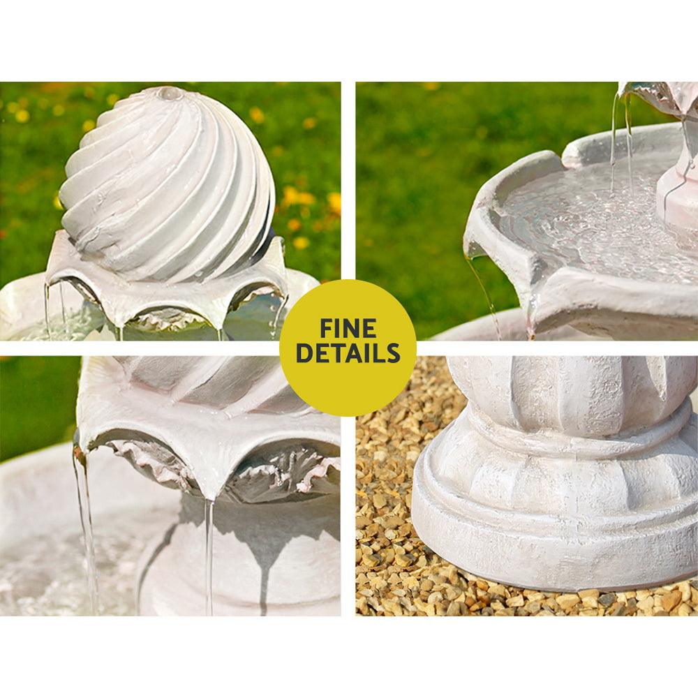 Gardeon Solar Water Feature 3 Tiers Ivory 93cm - Ozstylz