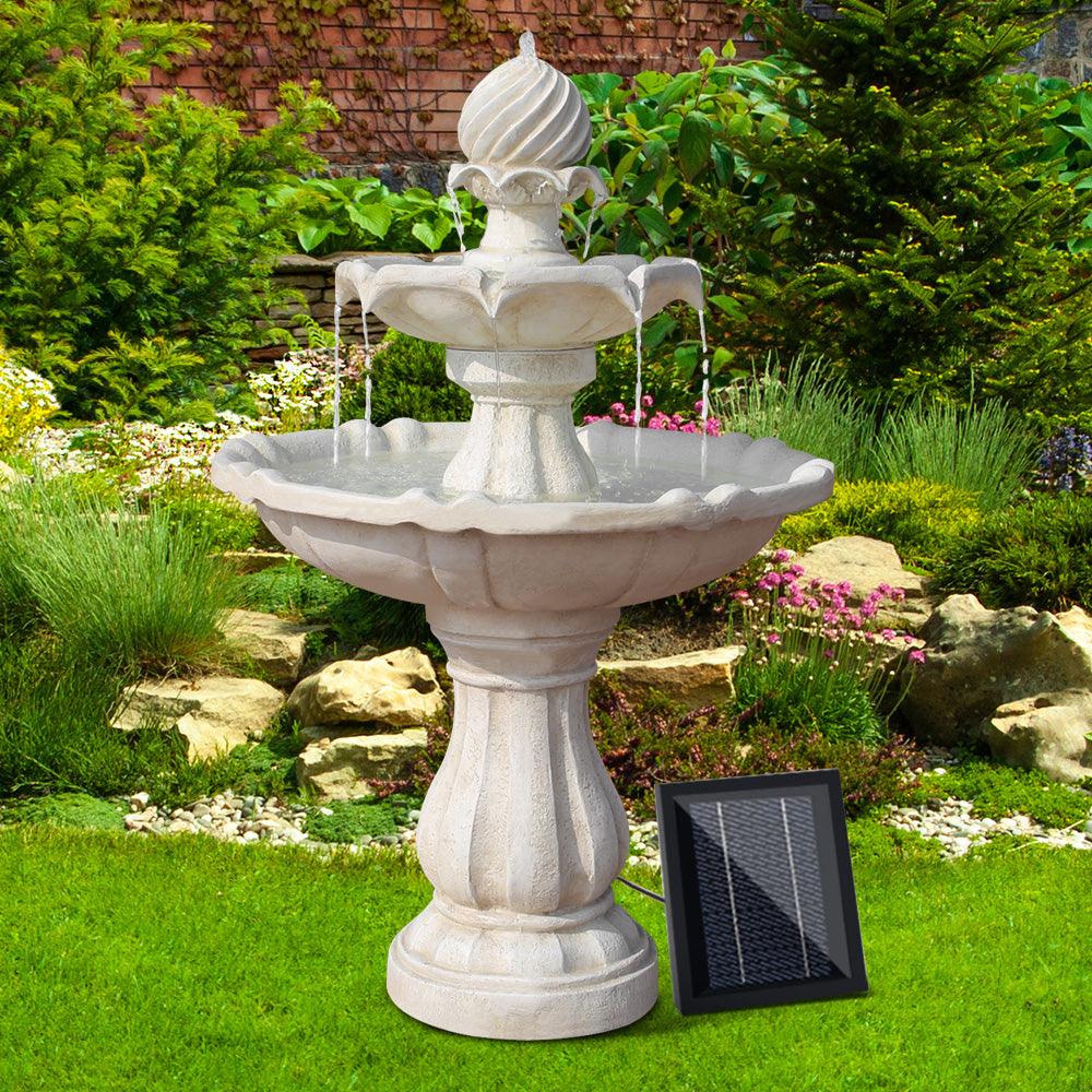 Gardeon Solar Water Feature 3 Tiers Ivory 93cm - Ozstylz