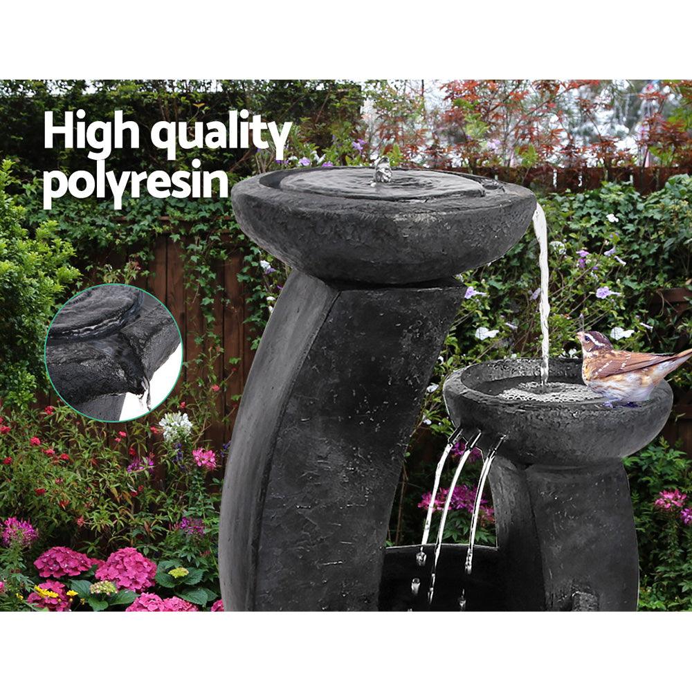 Gardeon Solar Water Feature with LED Lights 3 Tiers 70cm - Ozstylz