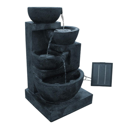 Gardeon Solar Water Feature with LED Lights 4-Tier Blue 72cm - Ozstylz