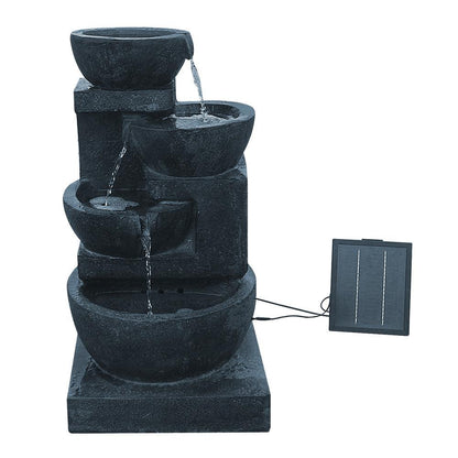 Gardeon Solar Water Feature with LED Lights 4-Tier Blue 72cm - Ozstylz