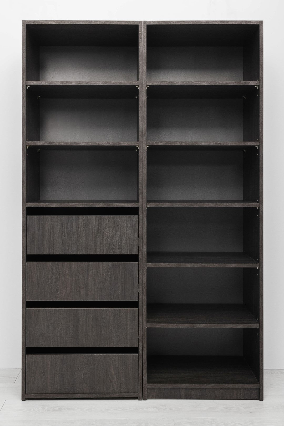 GENEVA THREE SHELF/FOUR DRAWER BUILT IN WARDROBE - CLASSIC - NORDIC ASH - Ozstylz