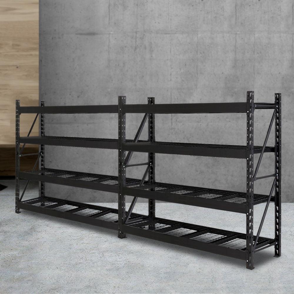 Giantz 4Mx2M Garage Shelving Warehouse Rack Pallet Racking Storage Shelve Black - Ozstylz