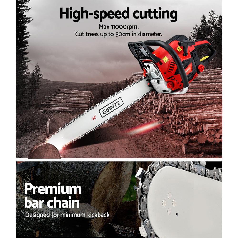 Giantz Chainsaw Petrol 58CC 22" Bar Commercial E-Start Pruning Chain Saw,Giantz Chainsaw Petrol - Ozstylz