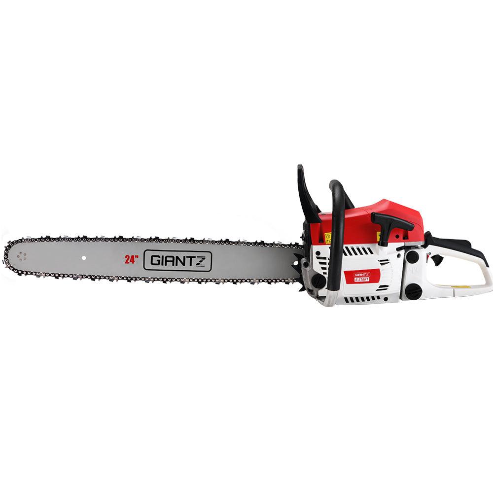 Giantz Chainsaw Petrol 62CC 24" Bar Commercial E-Start Pruning Chain Saw,Giantz Chainsaw - Ozstylz