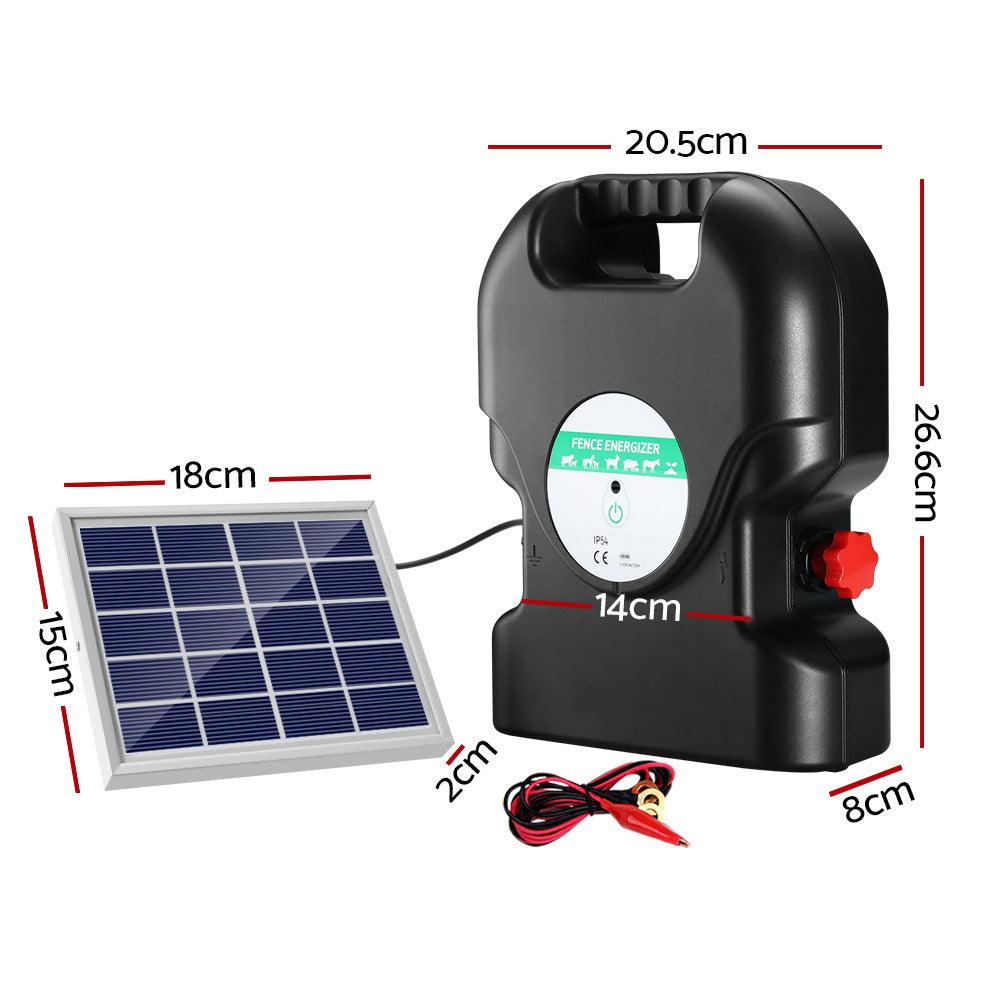 Giantz Fence Energiser 20KM Solar Powered 1.2J Electric - Ozstylz