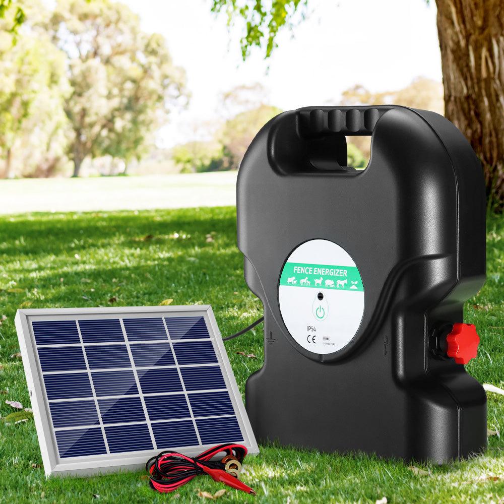 Giantz Fence Energiser 20KM Solar Powered 1.2J Electric - Ozstylz