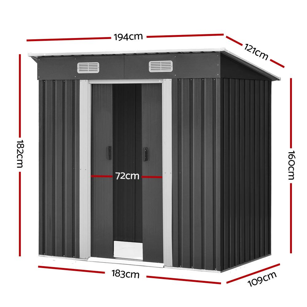 Giantz Garden Shed 1.94x1.21M Sheds Outdoor Storage Workshop House Tool Shelter Sliding Door - Ozstylz