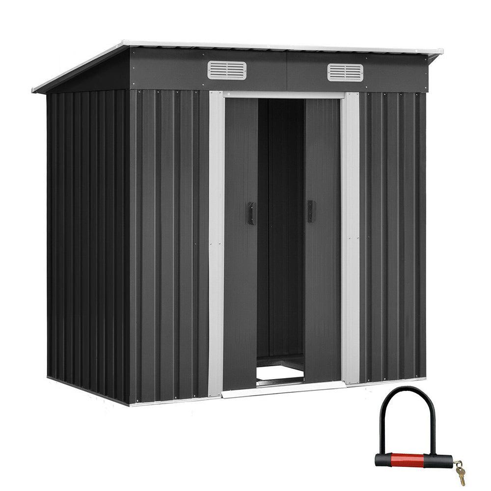 Giantz Garden Shed 1.94x1.21M w/Metal Base Sheds Outdoor Storage Tool Steel House Sliding Door - Ozstylz