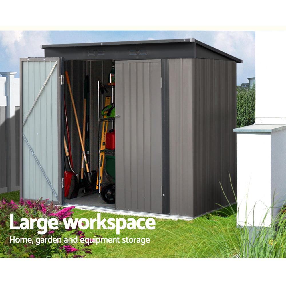 Giantz Garden Shed 1.95x1.31M Sheds Outdoor Storage Steel Workshop House Tool Double Door - Ozstylz