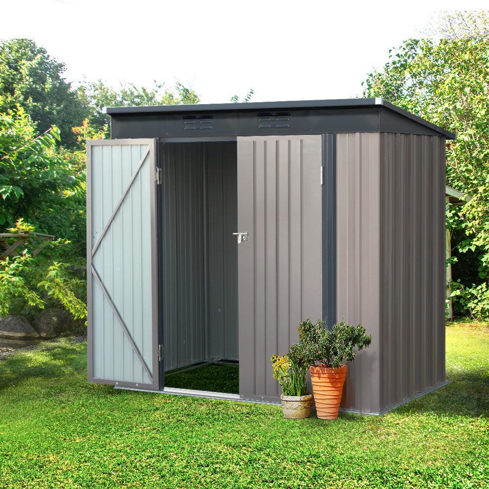 Giantz Garden Shed 1.95x1.31M Sheds Outdoor Storage Steel Workshop House Tool Double Door - Ozstylz