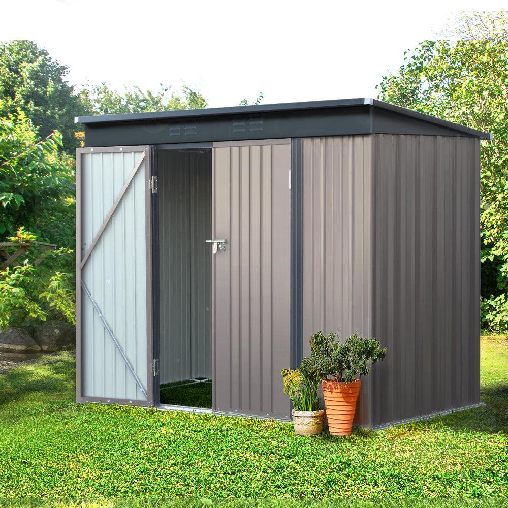 Giantz Garden Shed 2.31x1.31M Sheds Outdoor Storage Tool Metal Workshop Shelter Double Door - Ozstylz