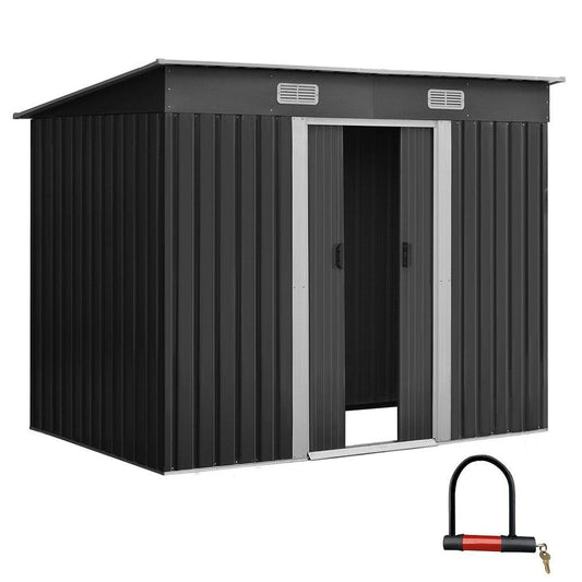 Giantz Garden Shed 2.38x1.31M Sheds Outdoor Storage Tool Metal Workshop Shelter Sliding Door - Ozstylz