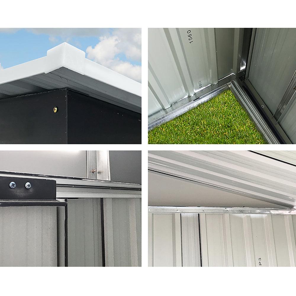 Giantz Garden Shed 2.38x1.31M Sheds Outdoor Storage Tool Metal Workshop Shelter Sliding Door - Ozstylz