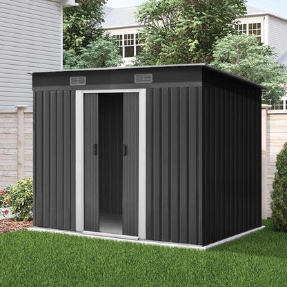 Giantz Garden Shed 2.38x1.31M Sheds Outdoor Storage Tool Metal Workshop Shelter Sliding Door - Ozstylz