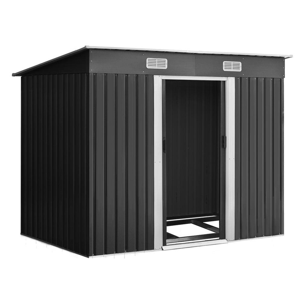 Giantz Garden Shed 2.38x1.31M w/Metal Base Sheds Outdoor Storage Tool Workshop Sliding Door - Ozstylz