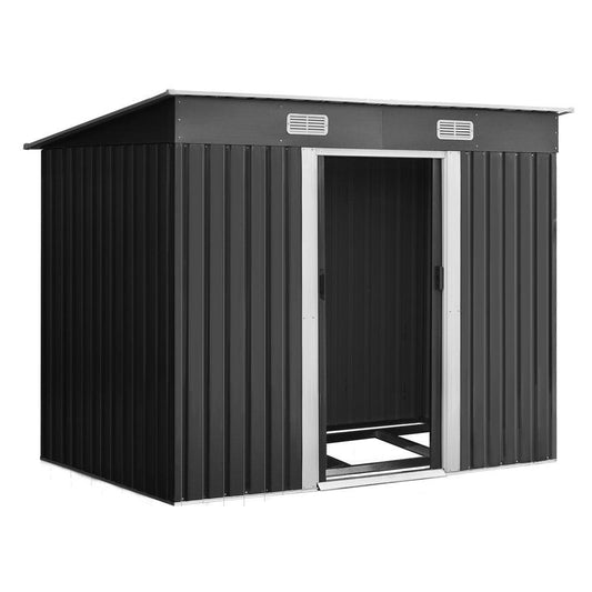 Giantz Garden Shed 2.38x1.31M w/Metal Base Sheds Outdoor Storage Tool Workshop Sliding Door - Ozstylz