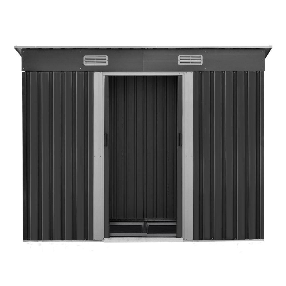 Giantz Garden Shed 2.38x1.31M w/Metal Base Sheds Outdoor Storage Tool Workshop Sliding Door - Ozstylz