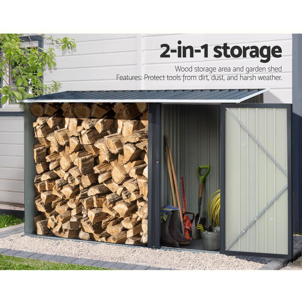 Giantz Garden Shed 2.49x1.04M Sheds Outdoor Tool Storage Workshop House Steel 2 in 1 - Ozstylz