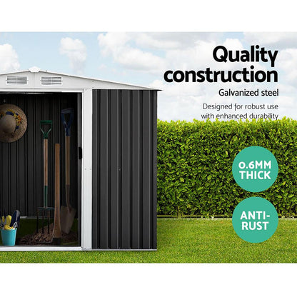 Giantz Garden Shed 2.58x2.07M w/Metal Base Sheds Outdoor Storage Double Door Tool - Ozstylz