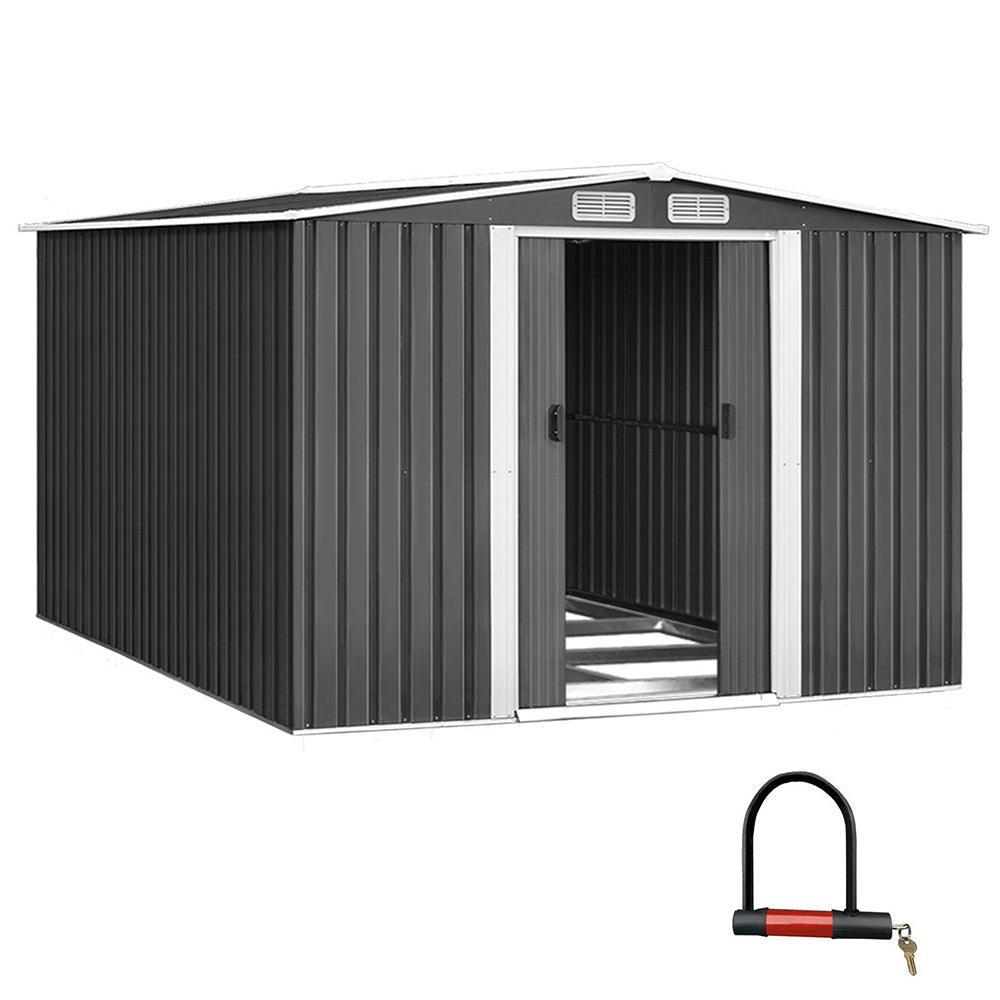 Giantz Garden Shed 2.58x3.14M w/Metal Base Sheds Outdoor Storage Workshop Shelter Sliding Door - Ozstylz