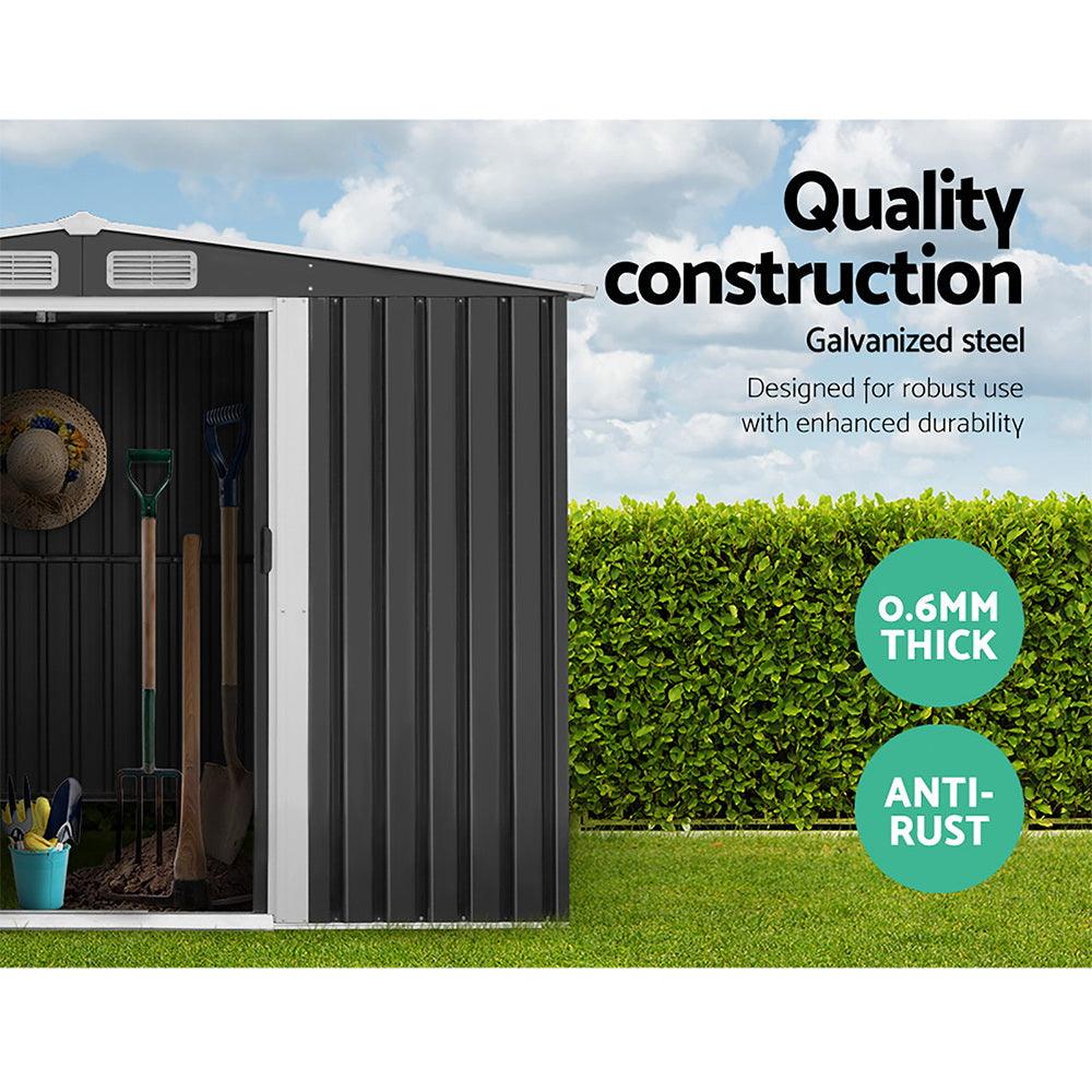 Giantz Garden Shed 2.58x3.14M w/Metal Base Sheds Outdoor Storage Workshop Shelter Sliding Door - Ozstylz