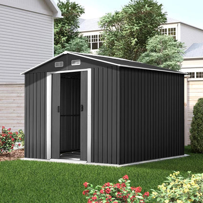 Giantz Garden Shed 2.58x3.14M w/Metal Base Sheds Outdoor Storage Workshop Shelter Sliding Door - Ozstylz