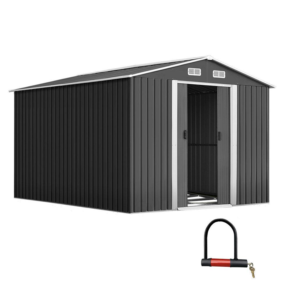 Giantz Garden Shed 2.6x3.9M w/Metal Base Sheds Outdoor Storage Workshop Tool Shelter Sliding Door - Ozstylz