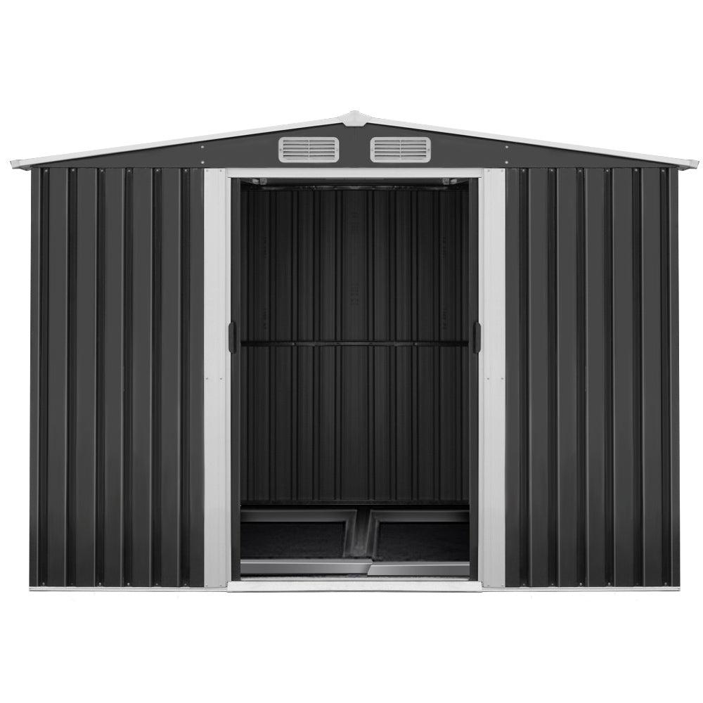 Giantz Garden Shed 2.6x3.9M w/Metal Base Sheds Outdoor Storage Workshop Tool Shelter Sliding Door - Ozstylz