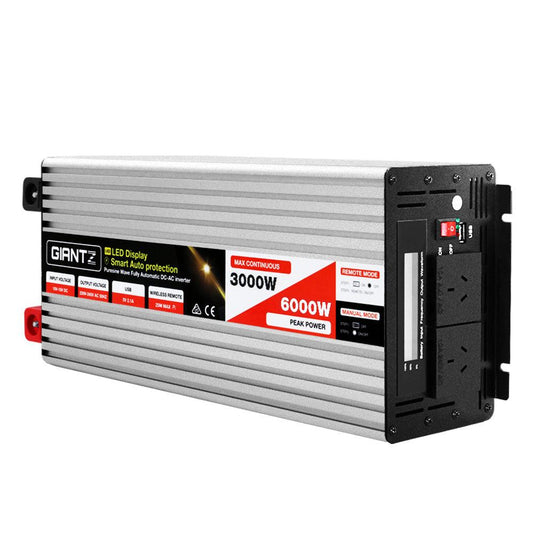 Giantz Power Inverter 3000W or 6000W Pure Sine Wave 12V-240V Camping Boat Caravan - Ozstylz