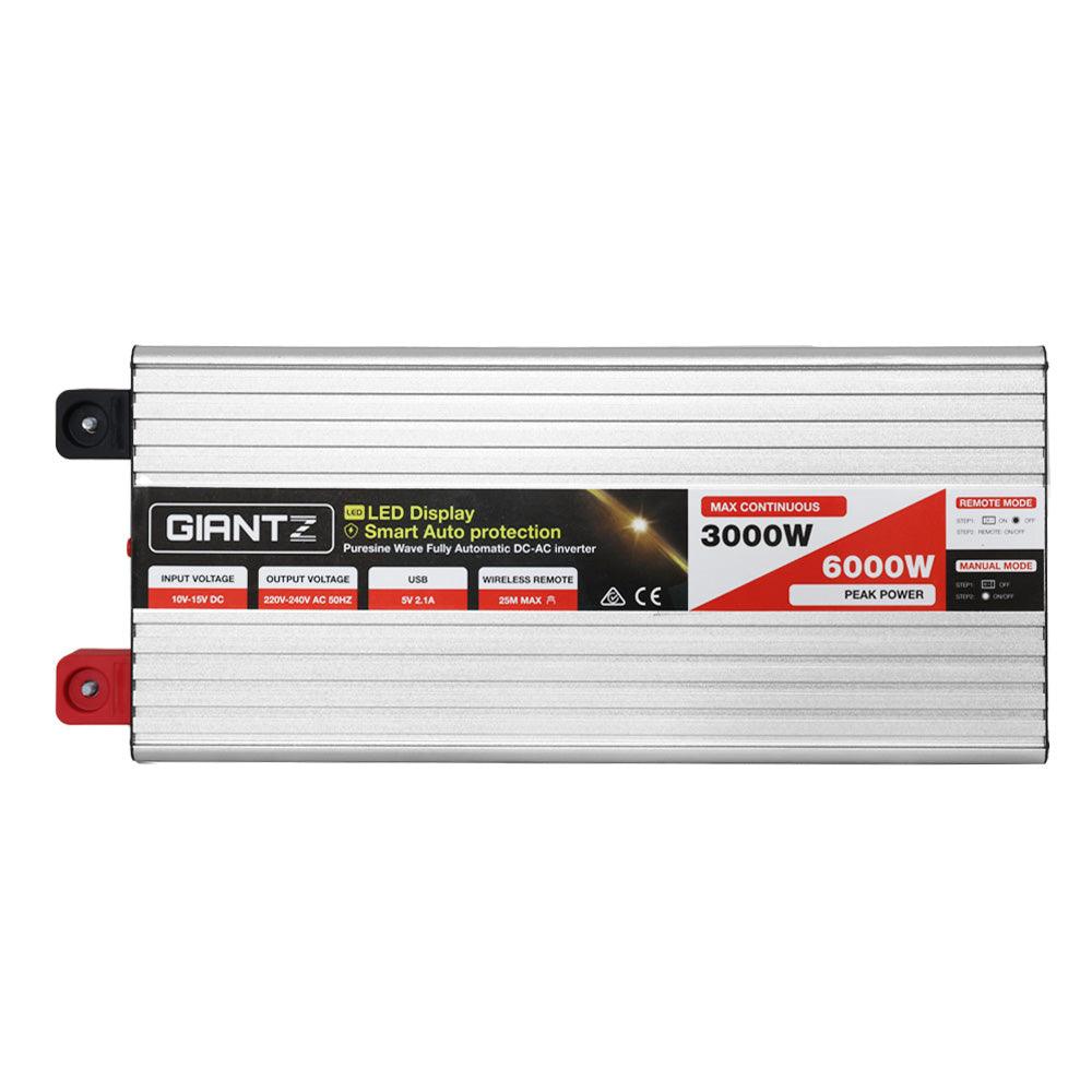 Giantz Power Inverter 3000W or 6000W Pure Sine Wave 12V-240V Camping Boat Caravan - Ozstylz