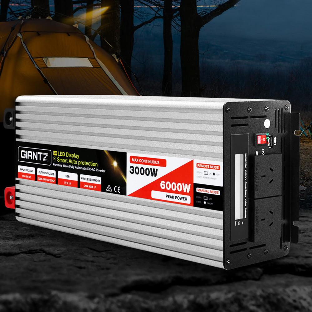 Giantz Power Inverter 3000W or 6000W Pure Sine Wave 12V-240V Camping Boat Caravan - Ozstylz