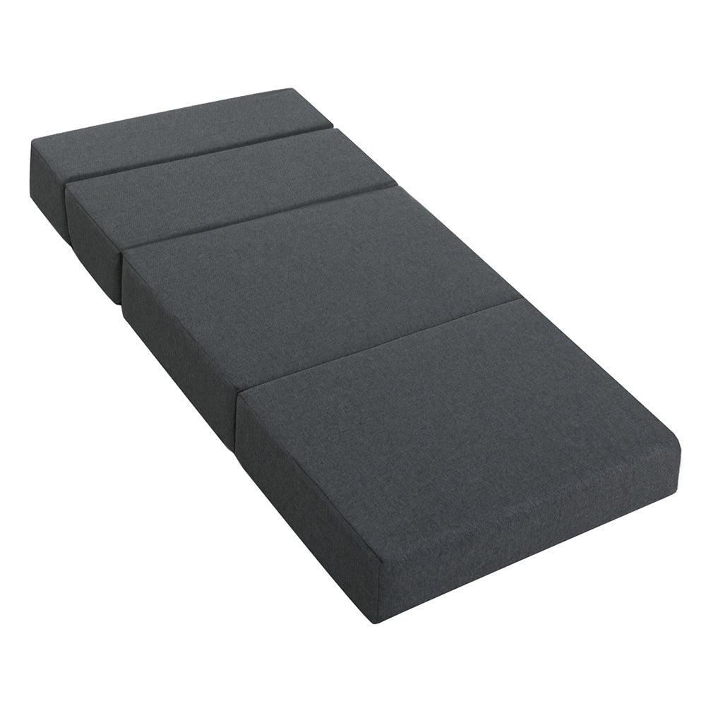 Giselle Bedding Foldable Mattress Folding Foam Bed Floor Mat Grey - Ozstylz