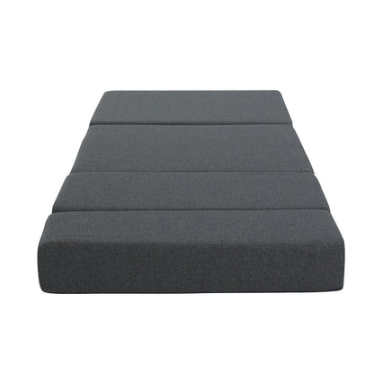 Giselle Bedding Foldable Mattress Folding Foam Bed Floor Mat Grey - Ozstylz