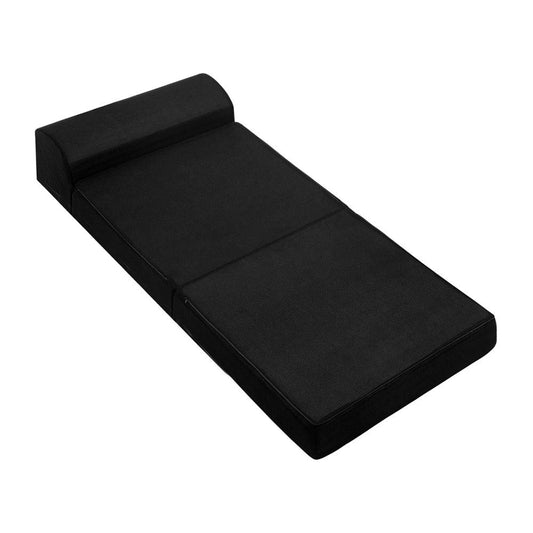 Giselle Bedding Foldable Mattress Folding Foam Bed Mat Black - Ozstylz